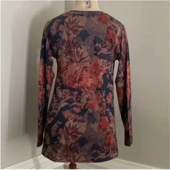 Soft Surroundings Women's Heavenly Soft Millie Crane Floral Print Tunic PXS - Picture 3 of 9